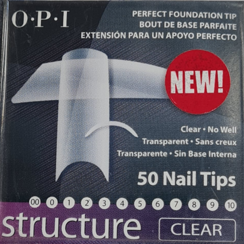 OPI NAIL TIPS - STRUCTURE CLEAR - No-well - Size 0 - 50 tips
